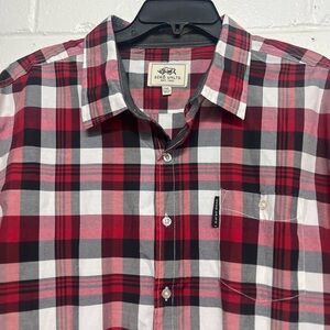 Ecko Unlimited Men's Red and Black Plaid Shirt